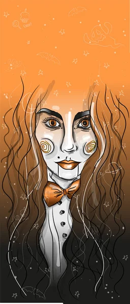 Dziewczyna Garniturze Halloween — Wektor stockowy