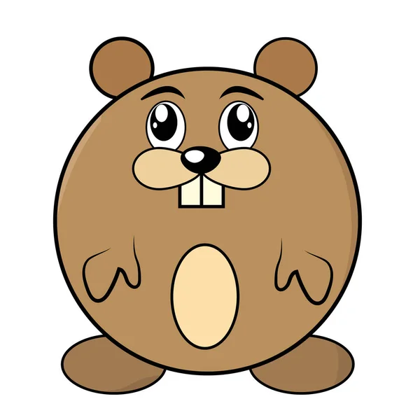 Karikatür hayvan, şirin hamster yeşil arka planlar üzerinde. Düz tasarım. Vektör çizim.