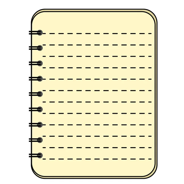 Cuaderno en espiral en blanco aislado sobre fondo gris — Vector de stock