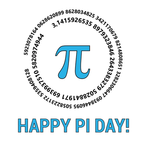 Buon Day Festeggia Day Costante Matematica Marzo Rapporto Della Circonferenza — Vettoriale Stock