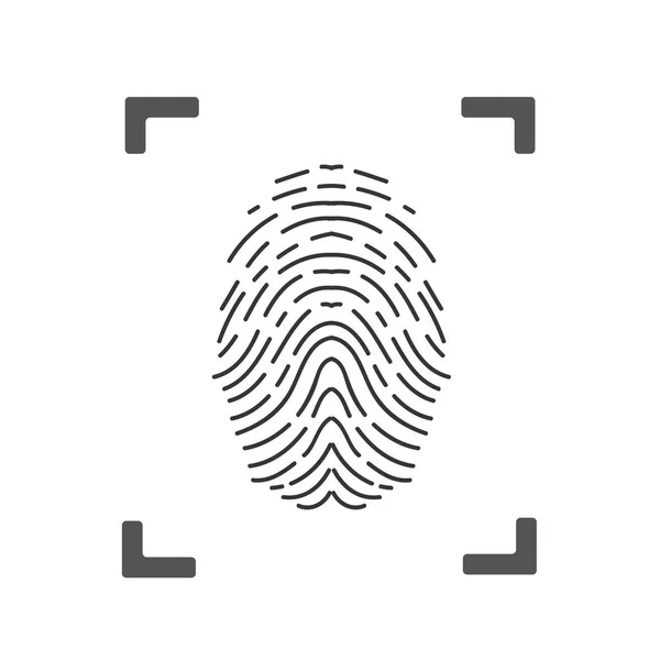 Fingerprint scanning icon for apps with security unlock stock vector — Stock Vector