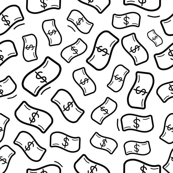 Komik doodle para yağmur ile Seamless Modeli