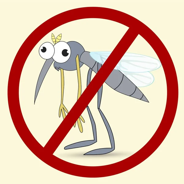 Cartel Mosquitos Con Divertido Mosquito Dibujos Animados Eps10 — Archivo Imágenes Vectoriales