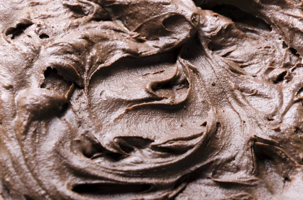 Csokoládé Puding Háttér Közelről Csokoládé Tetején Torta — Stock Fotó
