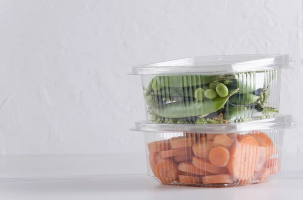 Containers Voor Een Gezonde Snack Concept Van Snel Biologisch Voedsel — Stockfoto