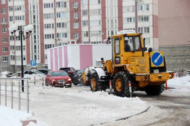 Şehir Hizmetleri kar kaldırma özel ekipman sonra kar yağışı. Kentsel yardımcı programları