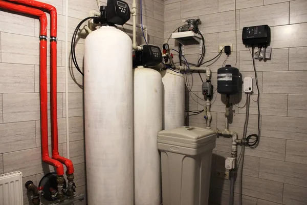 boiler room with a heating system. independent heating system in room boiler.