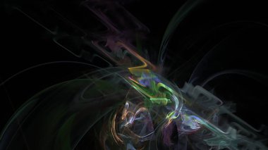 Fantezi kaotik renkli fraktal desen. Soyut Fraktal şekiller. 3D render resimde arka plan veya duvar kağıdı.