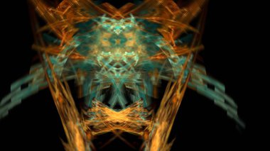 Fantezi kaotik renkli fraktal desen. Soyut Fraktal şekiller. 3D render resimde arka plan veya duvar kağıdı.