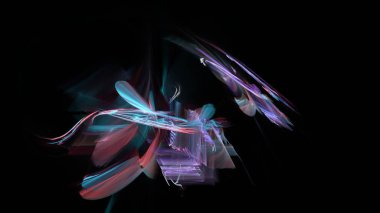 Fantezi kaotik renkli fraktal desen. Soyut Fraktal şekiller. 3D render resimde arka plan veya duvar kağıdı.