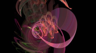 Fantezi kaotik renkli fraktal desen. Soyut Fraktal şekiller. 3D render resimde arka plan veya duvar kağıdı.