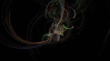 Fantezi kaotik renkli fraktal desen. Soyut Fraktal şekiller. 3D render resimde arka plan veya duvar kağıdı.