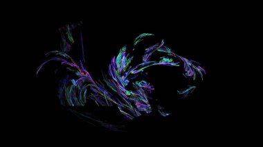 Fantezi kaotik renkli fraktal desen. Soyut Fraktal şekiller. 3D render resimde arka plan veya duvar kağıdı.