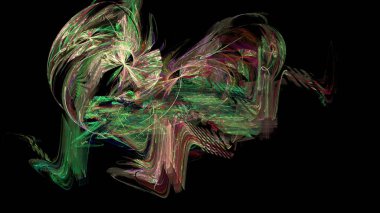 Fantezi kaotik renkli fraktal desen. Soyut Fraktal şekiller. 3D render resimde arka plan veya duvar kağıdı.