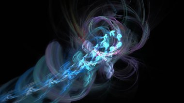 Fantezi kaotik renkli fraktal desen. Soyut Fraktal şekiller. 3D render resimde arka plan veya duvar kağıdı.