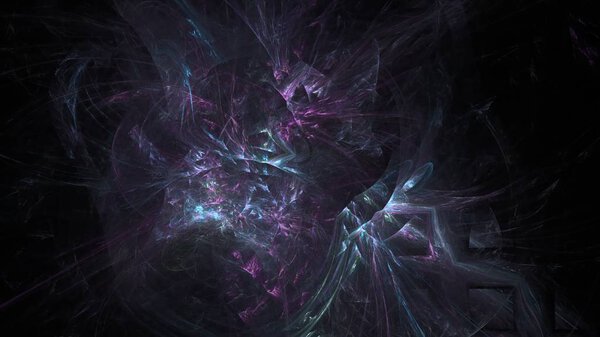 Fantasy chaotic colorful fractal pattern. Abstract fractal shapes. 3D rendering illustration background or wallpaper.
