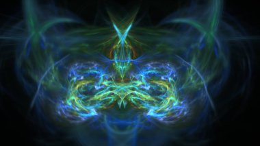 Fantezi kaotik renkli fraktal desen. Soyut Fraktal şekiller. 3D render resimde arka plan veya duvar kağıdı.