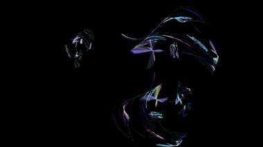 Fantezi kaotik renkli fraktal desen. Soyut Fraktal şekiller. 3D render resimde arka plan veya duvar kağıdı.