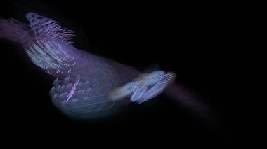 Fantezi kaotik renkli fraktal desen. Soyut Fraktal şekiller. 3D render resimde arka plan veya duvar kağıdı.