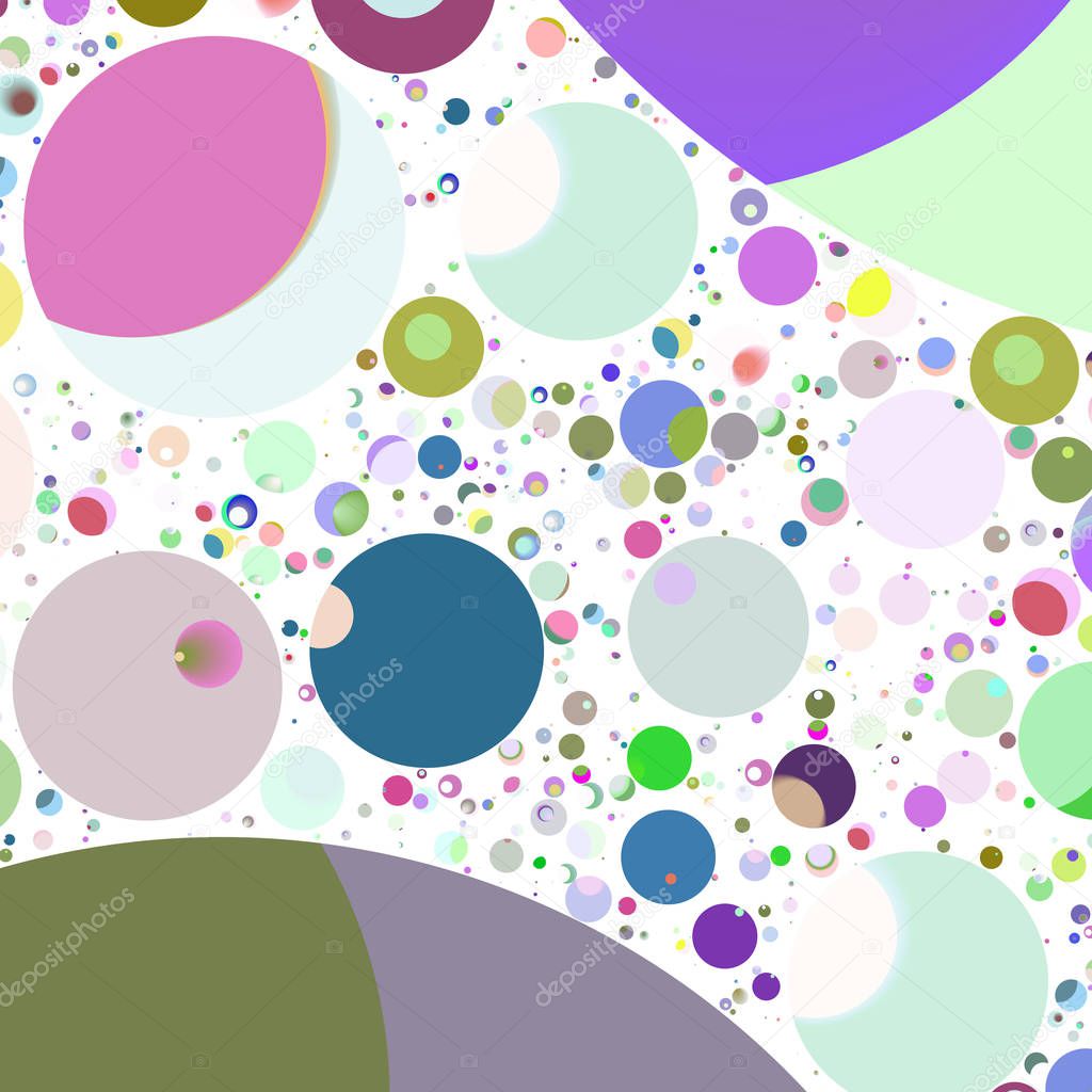 Multicolored geometric circle abstract background seamless pattern.