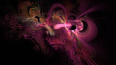 Fantezi kaotik renkli fraktal desen. Soyut Fraktal şekiller. 3D render resimde arka plan veya duvar kağıdı.