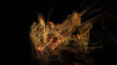 Fantezi kaotik renkli fraktal desen. Soyut Fraktal şekiller. 3D render resimde arka plan veya duvar kağıdı.