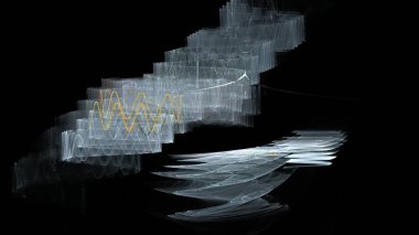 Fantezi kaotik renkli fraktal desen. Soyut Fraktal şekiller. 3D render resimde arka plan veya duvar kağıdı.