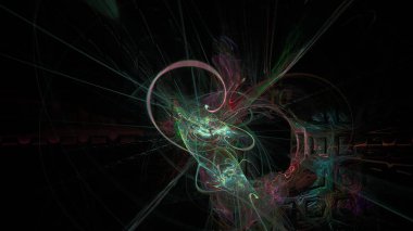 Fantezi kaotik renkli fraktal desen. Soyut Fraktal şekiller. 3D render resimde arka plan veya duvar kağıdı.