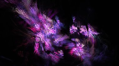 Fantezi kaotik renkli fraktal desen. Soyut Fraktal şekiller. 3D render resimde arka plan veya duvar kağıdı.