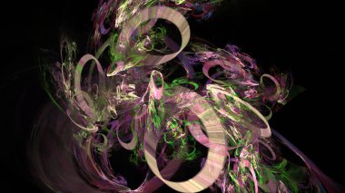 Fantezi kaotik renkli fraktal desen. Soyut Fraktal şekiller. 3D render resimde arka plan veya duvar kağıdı.