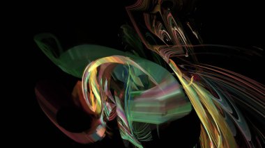 Fantezi kaotik renkli fraktal desen. Soyut Fraktal şekiller. 3D render resimde arka plan veya duvar kağıdı.