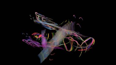 Fantezi kaotik renkli fraktal desen. Soyut Fraktal şekiller. 3D render resimde arka plan veya duvar kağıdı.