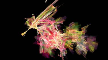 Fantezi kaotik renkli fraktal desen. Soyut Fraktal şekiller. 3D render resimde arka plan veya duvar kağıdı.