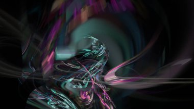 Fantezi kaotik renkli fraktal desen. Soyut Fraktal şekiller. 3D render resimde arka plan veya duvar kağıdı.