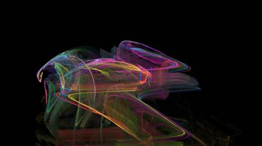 Fantezi kaotik renkli fraktal desen. Soyut Fraktal şekiller. 3D render resimde arka plan veya duvar kağıdı.