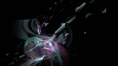 Fantezi kaotik renkli fraktal desen. Soyut Fraktal şekiller. 3D render resimde arka plan veya duvar kağıdı.