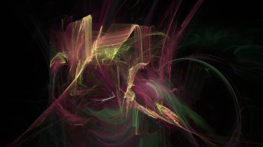 Fantezi kaotik renkli fraktal desen. Soyut Fraktal şekiller. 3D render resimde arka plan veya duvar kağıdı.