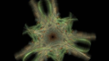 Fantezi kaotik renkli fraktal desen. Soyut Fraktal şekiller. 3D render resimde arka plan veya duvar kağıdı.