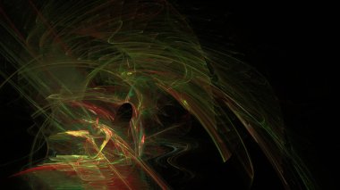 Fantezi kaotik renkli fraktal desen. Soyut Fraktal şekiller. 3D render resimde arka plan veya duvar kağıdı.