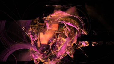 Fantezi kaotik renkli fraktal desen. Soyut Fraktal şekiller. 3D render resimde arka plan veya duvar kağıdı.