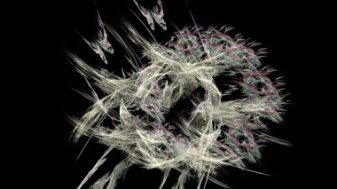 Fantezi kaotik renkli fraktal desen. Soyut Fraktal şekiller. 3D render resimde arka plan veya duvar kağıdı.