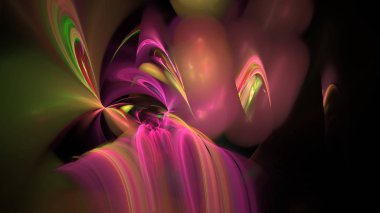 Fantezi kaotik renkli fraktal desen. Soyut Fraktal şekiller. 3D render resimde arka plan veya duvar kağıdı.