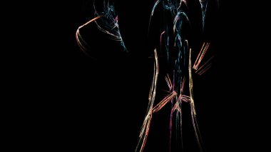 Fantezi kaotik renkli fraktal desen. Soyut Fraktal şekiller. 3D render resimde arka plan veya duvar kağıdı.