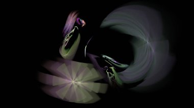 Fantezi kaotik renkli fraktal desen. Soyut Fraktal şekiller. 3D render resimde arka plan veya duvar kağıdı.