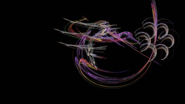 Fantezi kaotik renkli fraktal desen. Soyut Fraktal şekiller. 3D render resimde arka plan veya duvar kağıdı.