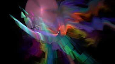 Fantezi kaotik renkli fraktal desen. Soyut Fraktal şekiller. 3D render resimde arka plan veya duvar kağıdı.