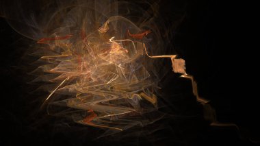 Fantezi kaotik renkli fraktal desen. Soyut Fraktal şekiller. 3D render resimde arka plan veya duvar kağıdı.