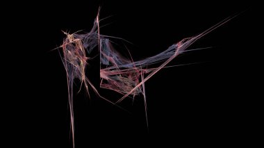 Fantezi kaotik renkli fraktal desen. Soyut Fraktal şekiller. 3D render resimde arka plan veya duvar kağıdı.