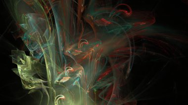 Fantezi kaotik renkli fraktal desen. Soyut Fraktal şekiller. 3D render resimde arka plan veya duvar kağıdı.