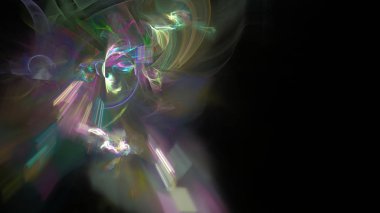 Fantezi kaotik renkli fraktal desen. Soyut Fraktal şekiller. 3D render resimde arka plan veya duvar kağıdı.